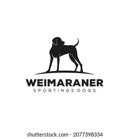 logotipo de la silueta del perro de pie de weimaraner