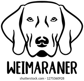 Weimaraner head black with name