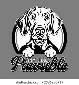 Weimaraner Scalable designs, Graphics and Words already in path form cannot be changed
The design is ready for printing
Designs can be sold in the form of goods