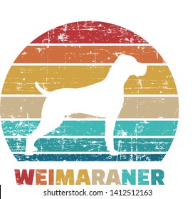 Weimaraner silhouette vintage and retro