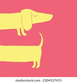 Weiner Dog Minimalist Illustration Vector svg