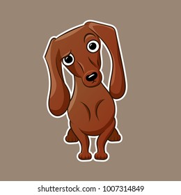 Weiner Dog Vector Illustration