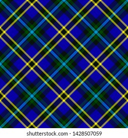 Weir Modern Tartan. Seamless pattern for fabric, kilts, skirts, plaids. Diagonal cell