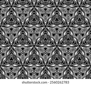 Weird Abstract (Black, White) - Repeating Vector Image; Easily Editable; Endless Design; Colorful lIlustration. Print for Gift Paper, Packaging, etc.