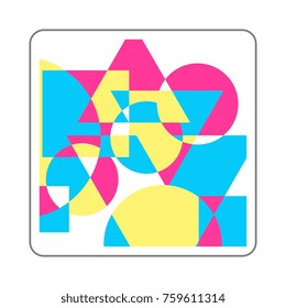 weird abstract memphis in triangle, circle, and square, good for wall decoration