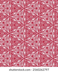 Weird Abstract (Red, White) - Repeating Vector Image; Easily Editable; Endless Design; Colorful lIlustration. Print for Gift Paper, Packaging, etc.