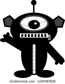 Weird alien with antennae waving