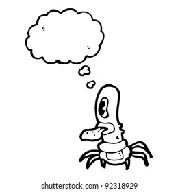 weird alien with thought bubble