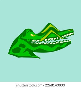 Weißer Alligator-Kopfkarikatur, Vektorgrafik