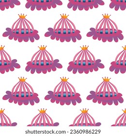 Weird Botanical Flowers Vector Seamless Pattern