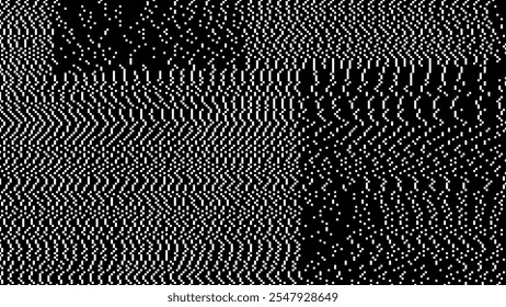 Weird Checkered Pixels Glitch Effect Abstract Background. Vintage Game Error Pixels Pattern. Glitch Datamoshing Camera Effect. Retro VHS Background Like In Old Video Tape Rewind Or No Signal TV Screen