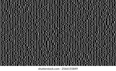 Weird Checkered Pixels Glitch Effect Abstract Background. Glitched Stripes and Random Pixels Television Screen. Distorted Glitch Effect. NO SIGNAL TV Frame Vector.