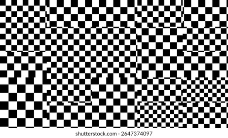 Weird Checkered Pixels Glitch Effect Abstract Background. Glitched Stripes and Random Pixels Television Screen. Y2K Overlay Texture. NO SIGNAL TV Frame Vector.