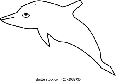 Weird dolphin fish vector design on white background
