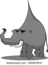 a weird elephant with a pointy head