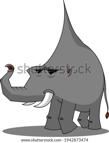 a weird elephant with a pointy head