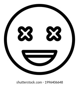 Weird emoji icon. Outline Weird emoji vector icon for web design isolated on white background