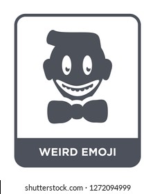 weird emoji icon vector on white background, weird emoji trendy filled icons from Emoji collection, weird emoji simple element illustration