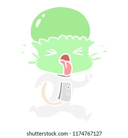 weird flat color style cartoon alien