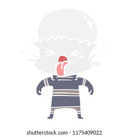 weird flat color style cartoon alien