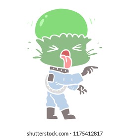 seltsamer, flacher Cartoon-Alien-Look