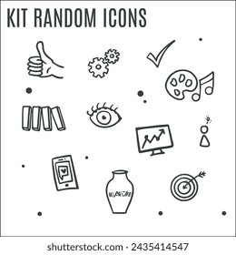raro divertido juego de iconos aleatorios