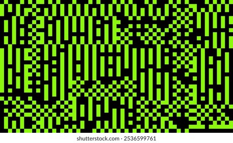 Extraño fondo Abstractas de efecto de fallo de píxeles verdes. Rayas con problemas y píxeles aleatorios Pantalla de televisión. Efecto de fallo distorsionado. VECTOR de marco de TV SIN SEÑAL.