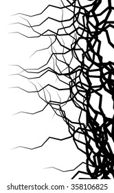 Weird lines from edge. Abstract monochrome vector pattern.