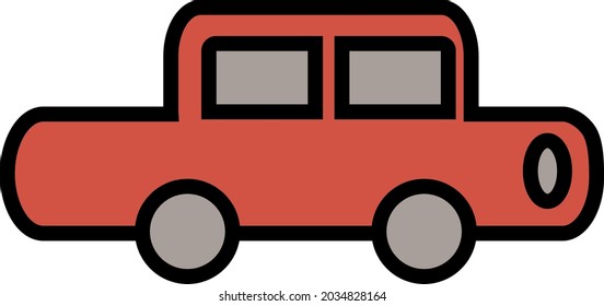 Weird looking car, illustration, vector, on a white background.