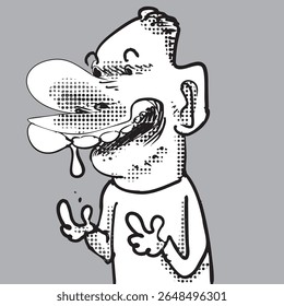 homem estranho personagem de desenho animado ilustração vetor engraçado