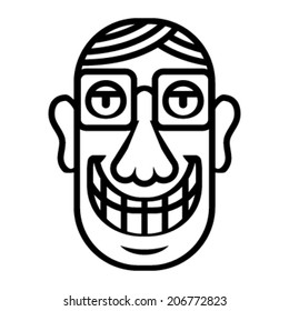 Weird man cartoon face vector icon