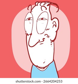 retrato homem estranho, retrato homem solteiro, desenho animado estilo vetor ilustração