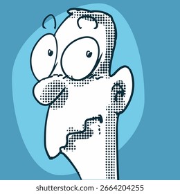 retrato homem estranho, retrato homem solteiro, desenho animado estilo vetor ilustração
