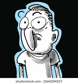 retrato homem estranho, retrato homem solteiro, desenho animado estilo vetor ilustração