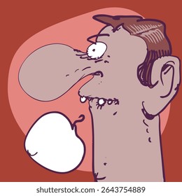 homem estranho e fala bolha desenho animado estilo vetor ilustração