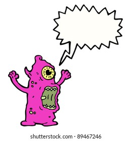 weird monster cartoon shouting