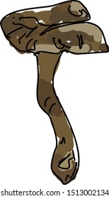 Weird mushroom, illustration, vector on white background.
