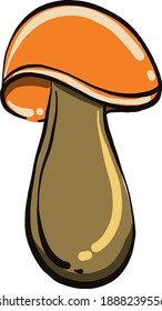 Weird orange mushroom ,illustration,vector on white background