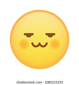 Weird pervert emoji with cat mouth expression vector isolated