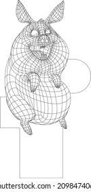 weird pig character 3d model