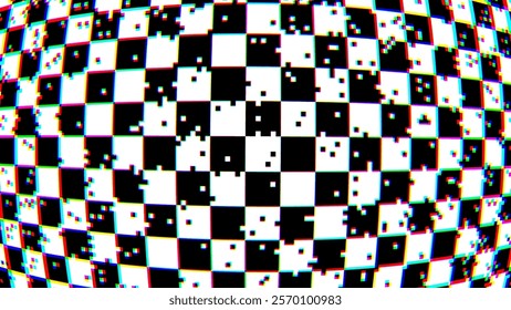 Weird Pixels Glitch Effect Abstract Background. Glitched Stripes and Random Pixels Television Screen. Distorted Glitch Effect. NO SIGNAL TV Frame Vector.