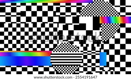 Weird Pixels Glitch Effect Abstract Background. Glitched Stripes and Random Pixels Television Screen. Distorted Glitch Effect. NO SIGNAL TV Frame Vector.