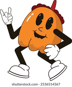 weird pumpkin halloween mascot vector illustration