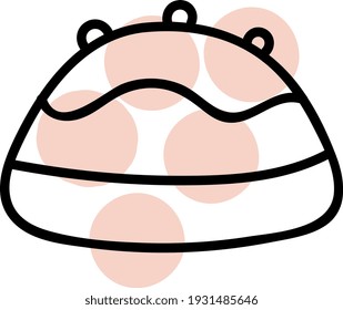 Weird shaped cake, illustration, vector on white background.