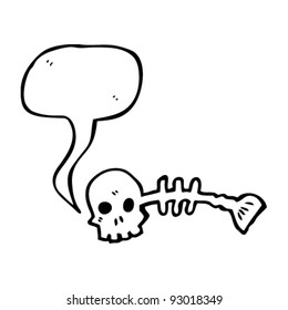 weird skeleton fish bones cartoon