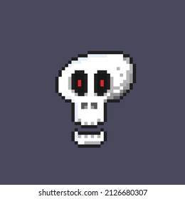 weird skull head in pixel style