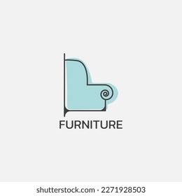 Das weiche Sofa-Logo im minimalistischen Stil.
