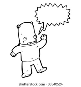 caricatura de un hombre espacial raro