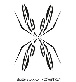 Weird Symmetrical Shape Design in Editable Black and White Vector graphic