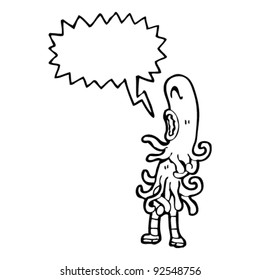 weird tentacle space alien cartoon